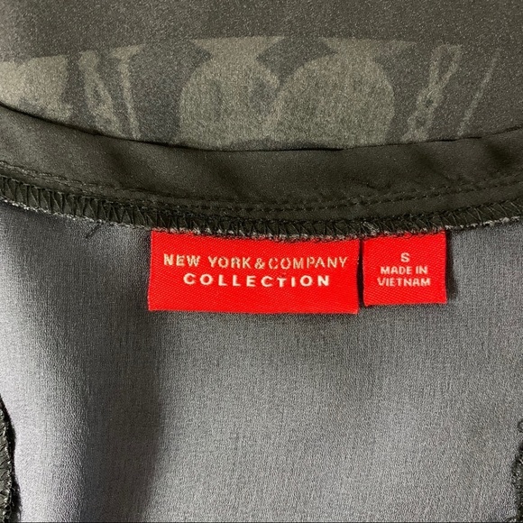 New York & Company Collection black sheer tank with chain design Size small - Picture 6 of 8